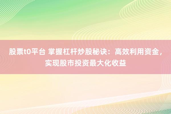 股票t0平台 掌握杠杆炒股秘诀：高效利用资金，实现股市投资最大化收益