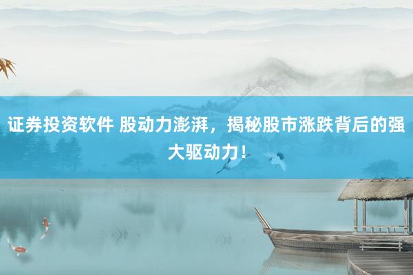 证券投资软件 股动力澎湃，揭秘股市涨跌背后的强大驱动力！