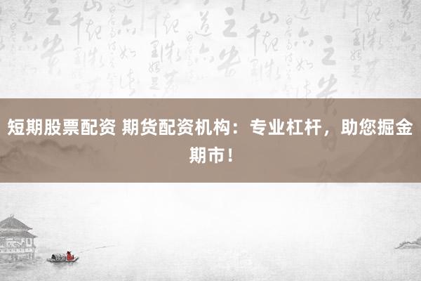 短期股票配资 期货配资机构：专业杠杆，助您掘金期市！