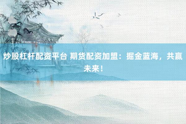 炒股杠杆配资平台 期货配资加盟：掘金蓝海，共赢未来！